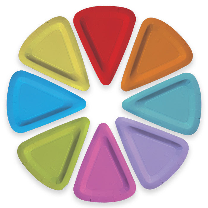 8 Piatti cm.19 x 25 Mix Color Wheel