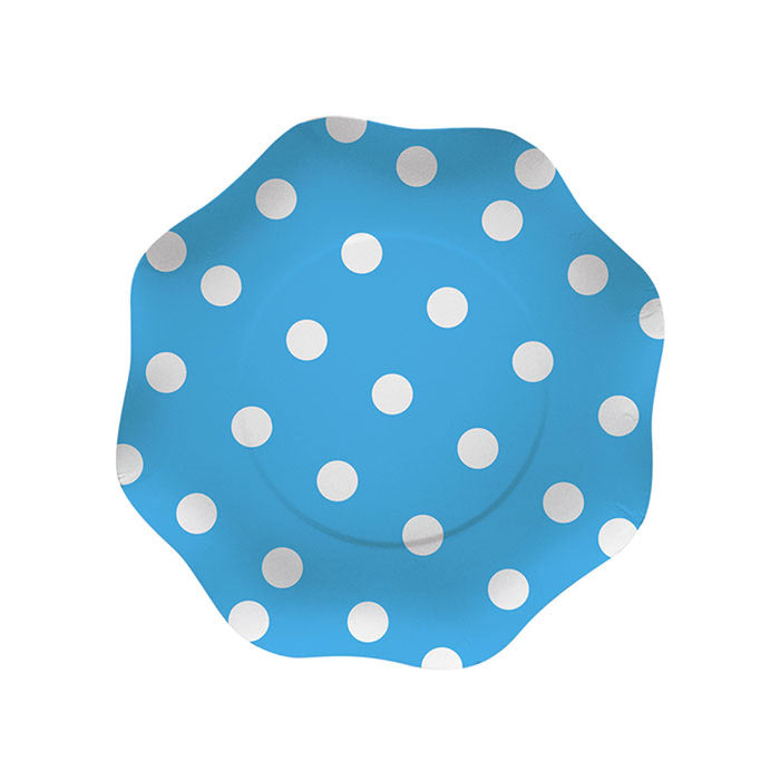 10 Piatti cm.18 Pois Turchese