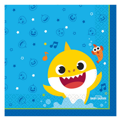 16 Lunch Napkins Baby Shark 33x33cm
