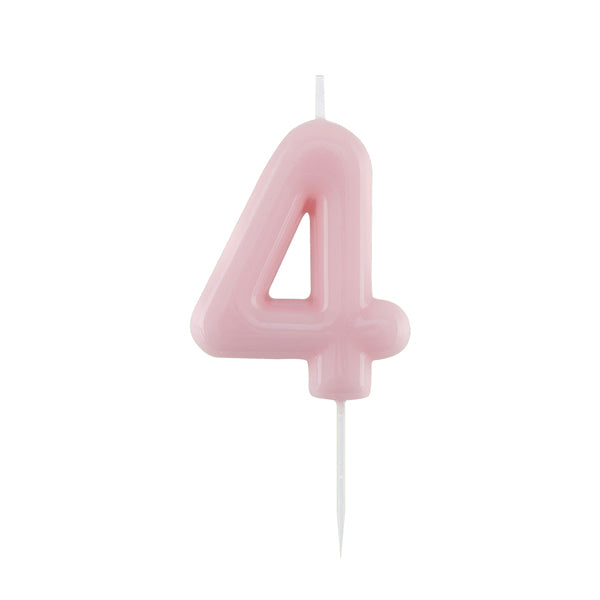 CANDELINA GLOSSY N 4 CM 10.5 ROSA C/PIC