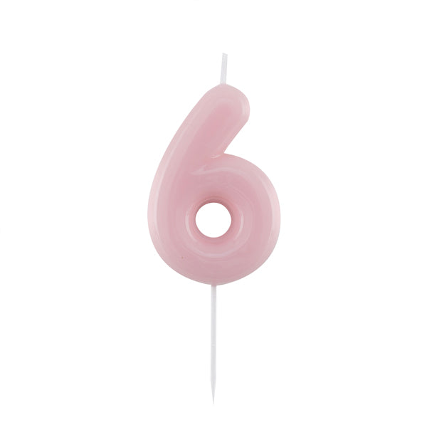 CANDELINA GLOSSY N 6 CM 10.5 ROSA C/PIC