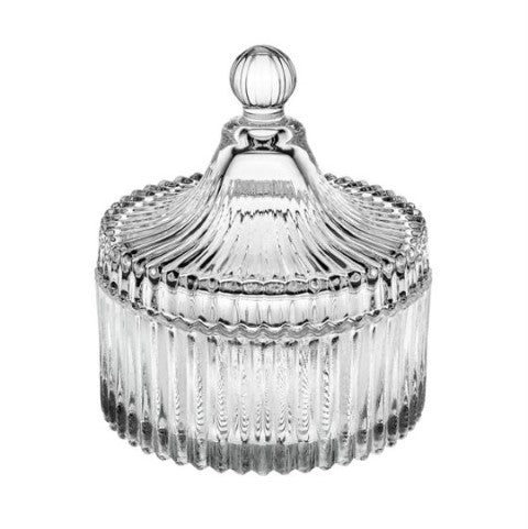 Bomboniera vetro rigato h15 o̸ 14 cm