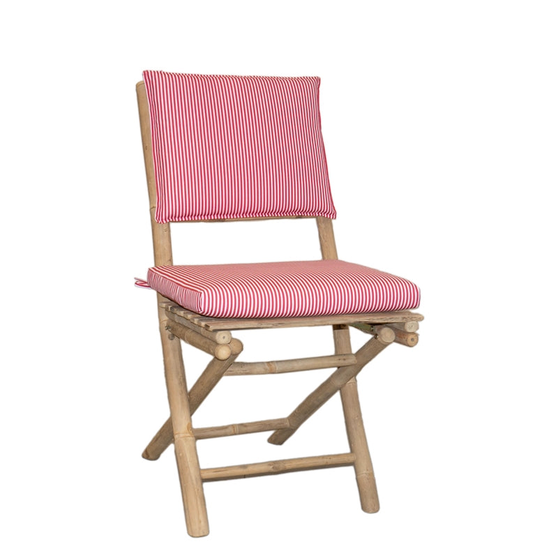 SEDIA RIGHE ROSSE 45X65X94CM BAMBOO/POLI