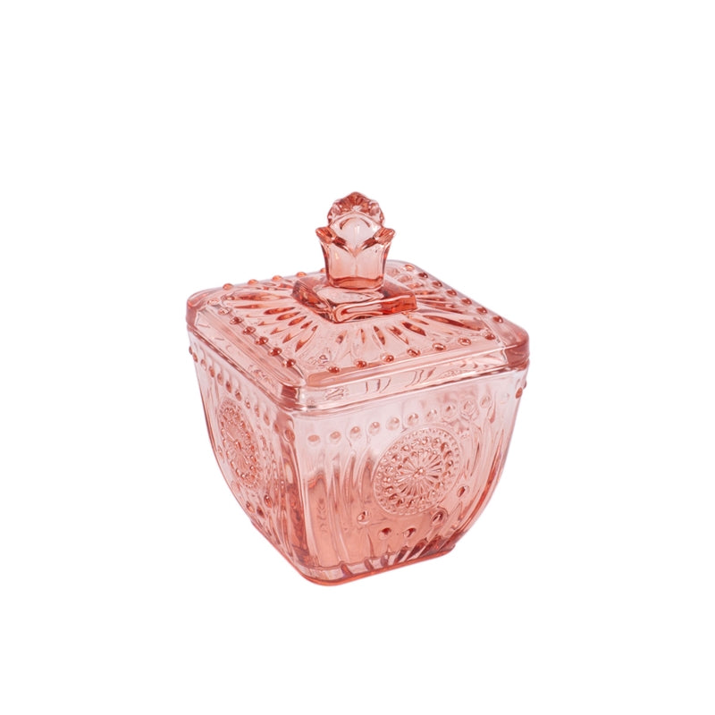 POTICHE ARANCIO 9X9X12CM VETRO
