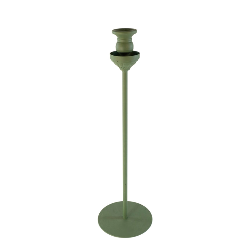PORTACANDELA VERDE D.15X74 VETRO/MET