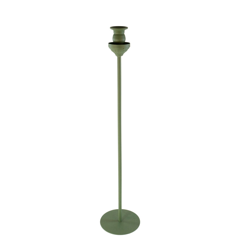 PORTACANDELA VERDE D.15X94 VETRO/MET