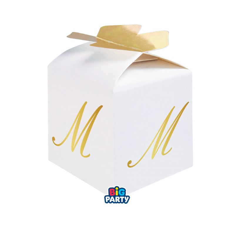 10 Scatoline Cubetto Fiocco Lettera M