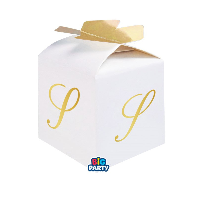 10 Scatoline Cubetto Fiocco Lettera S