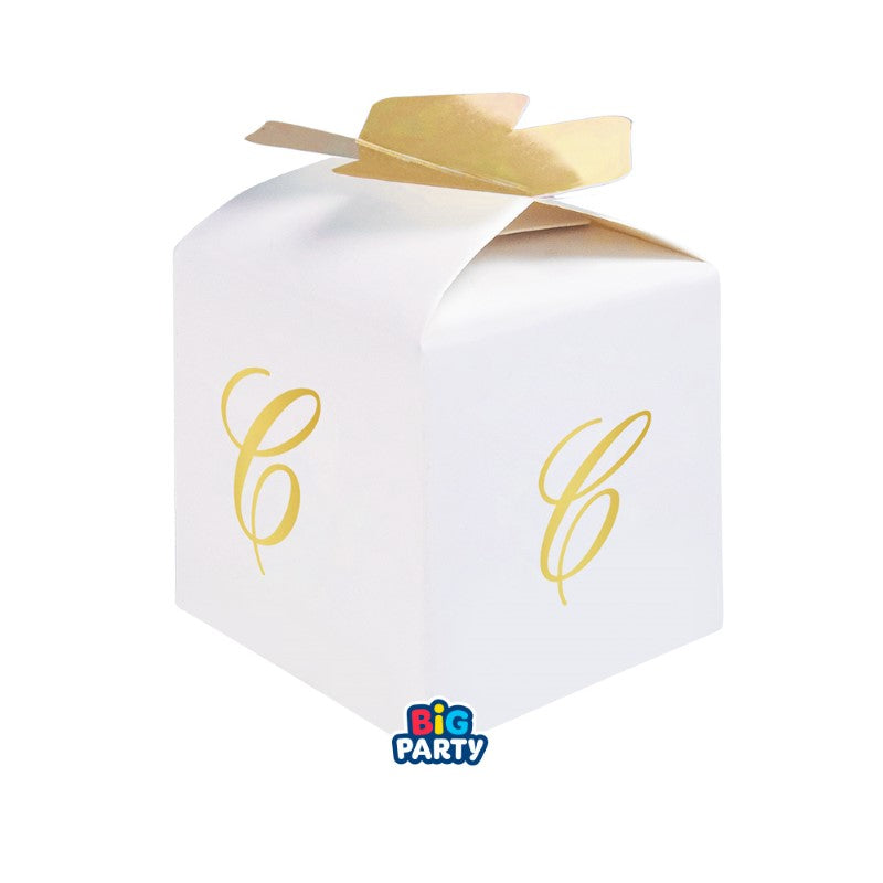 10 Scatoline Cubetto Fiocco Lettera C