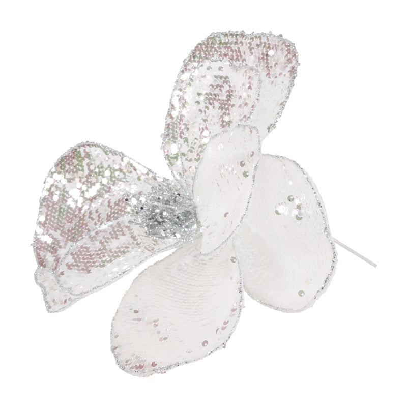 MAGNOLIA PAILLETTES BIANCHE D.30CM PVC