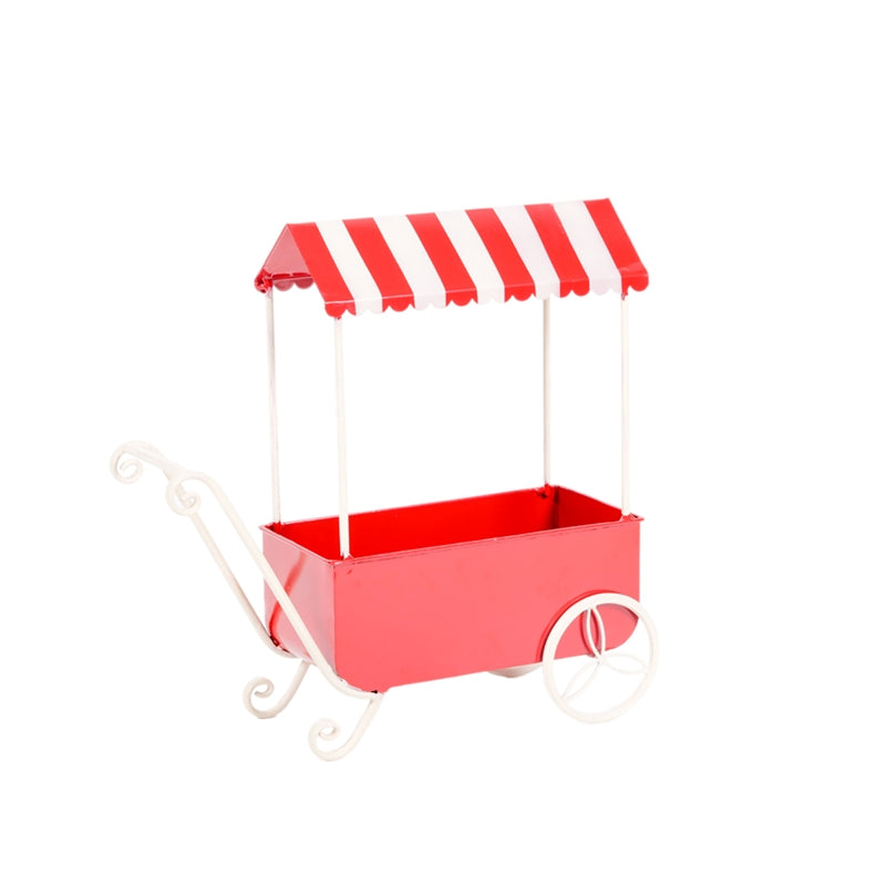 CARRETTINO ROSSO/BIANCO 35X13X35CM METAL