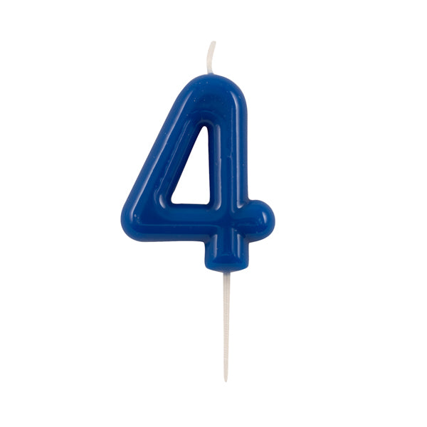 CANDELINA GLOSSY N 4 CM 10.5 BLU C/PICK