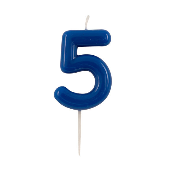 CANDELINA GLOSSY N 5 CM 10.5 BLU C/PICK