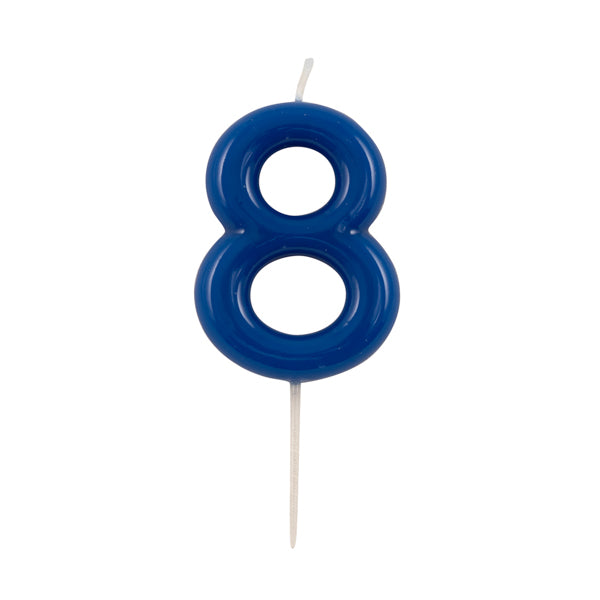 CANDELINA GLOSSY N 8 CM 10.5 BLU C/PICK