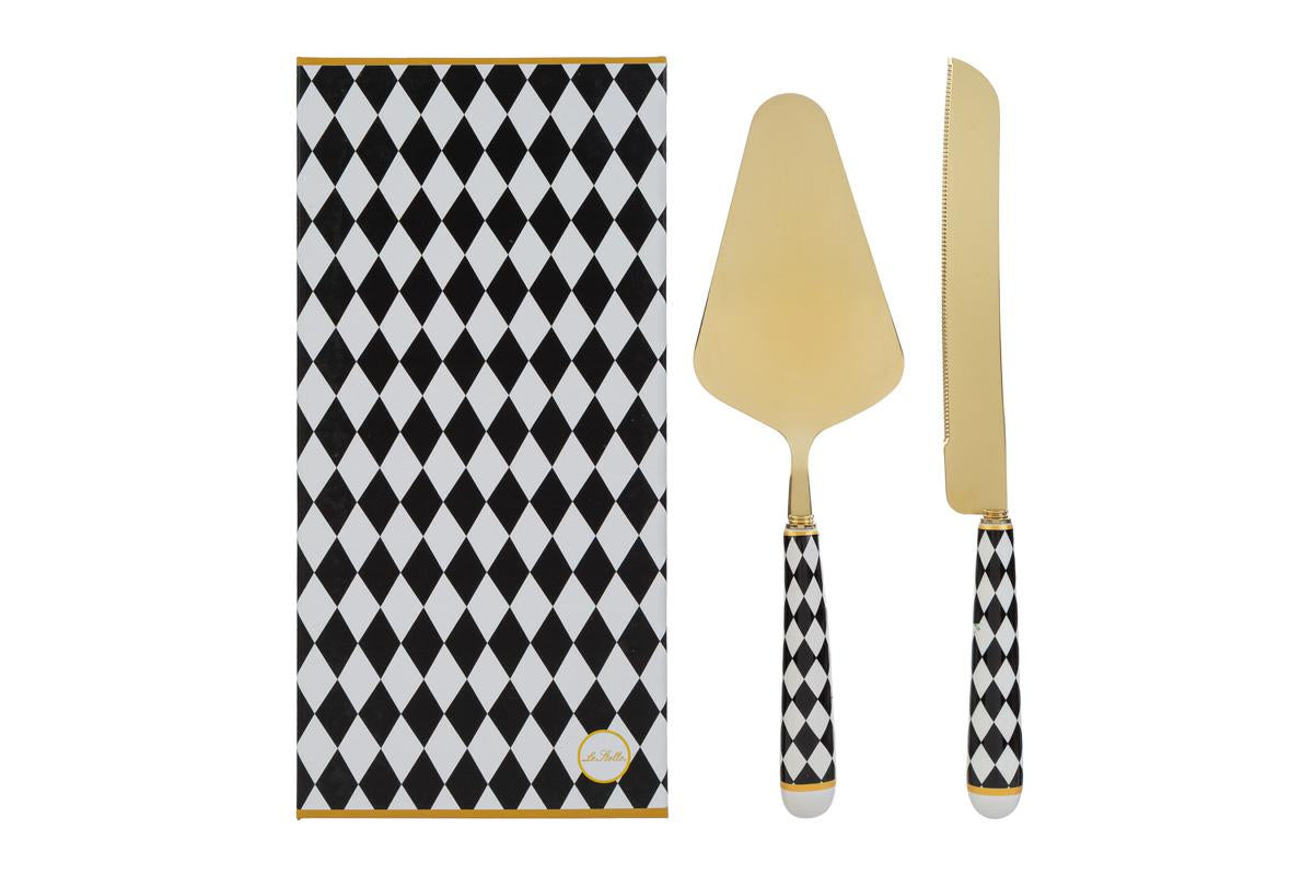 SET 2PZ TAGLIATORTA SCACCHI 28CM C/AST