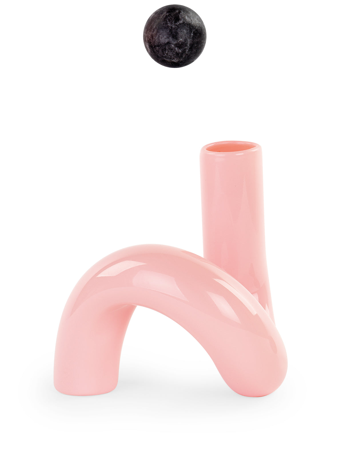 VASO VETRO ROSA ATTORCIGLIATO H.145