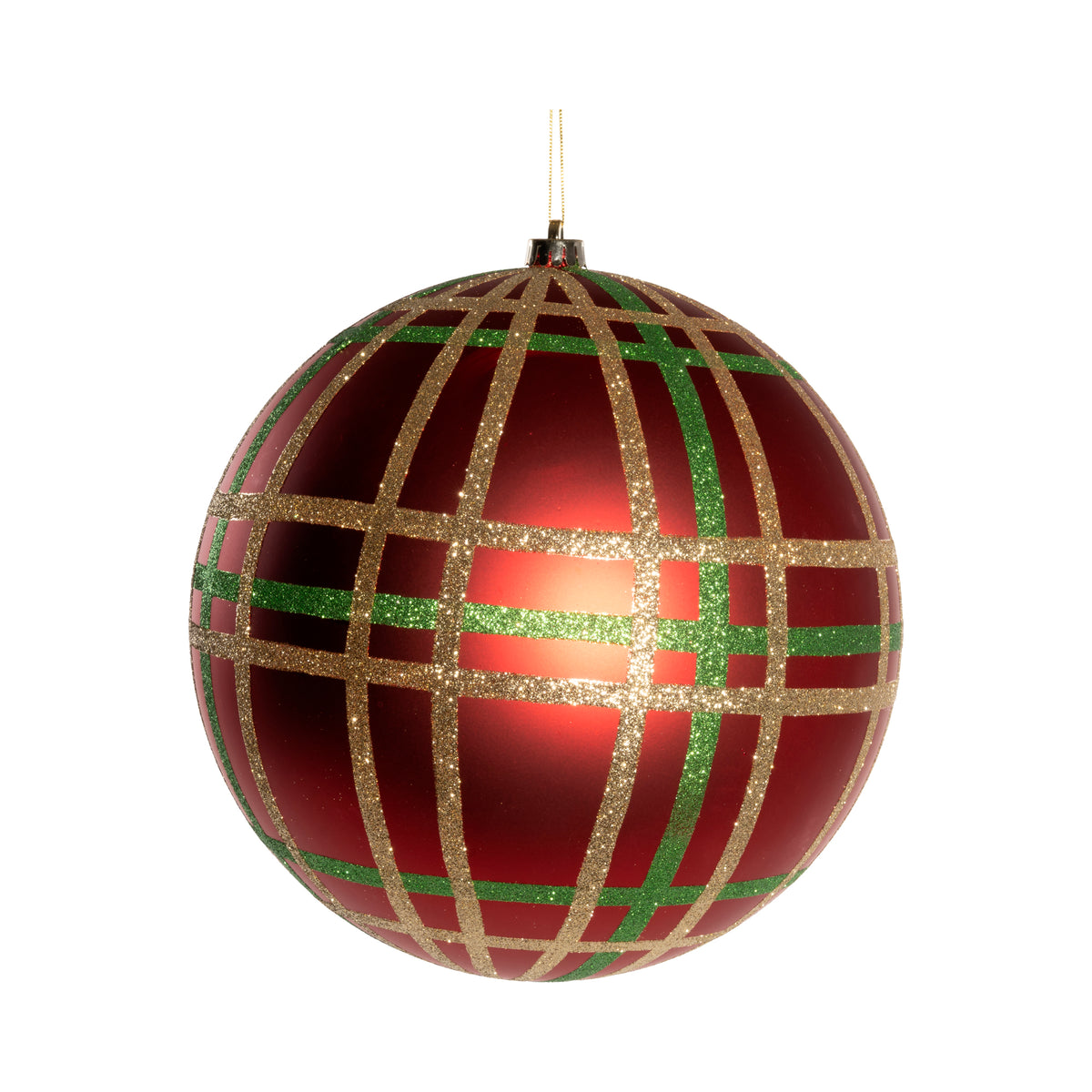 SFERA ROSSO GLITTER ORO/VERDE D.30CM PVC