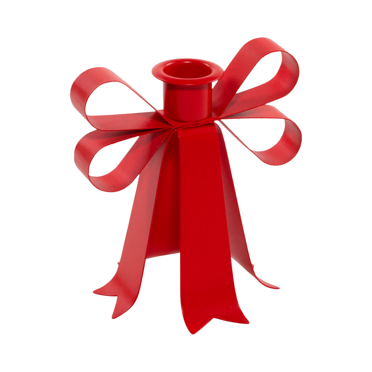 PORTACANDELA FIOCCO ROSSO 12X10X13CM MET