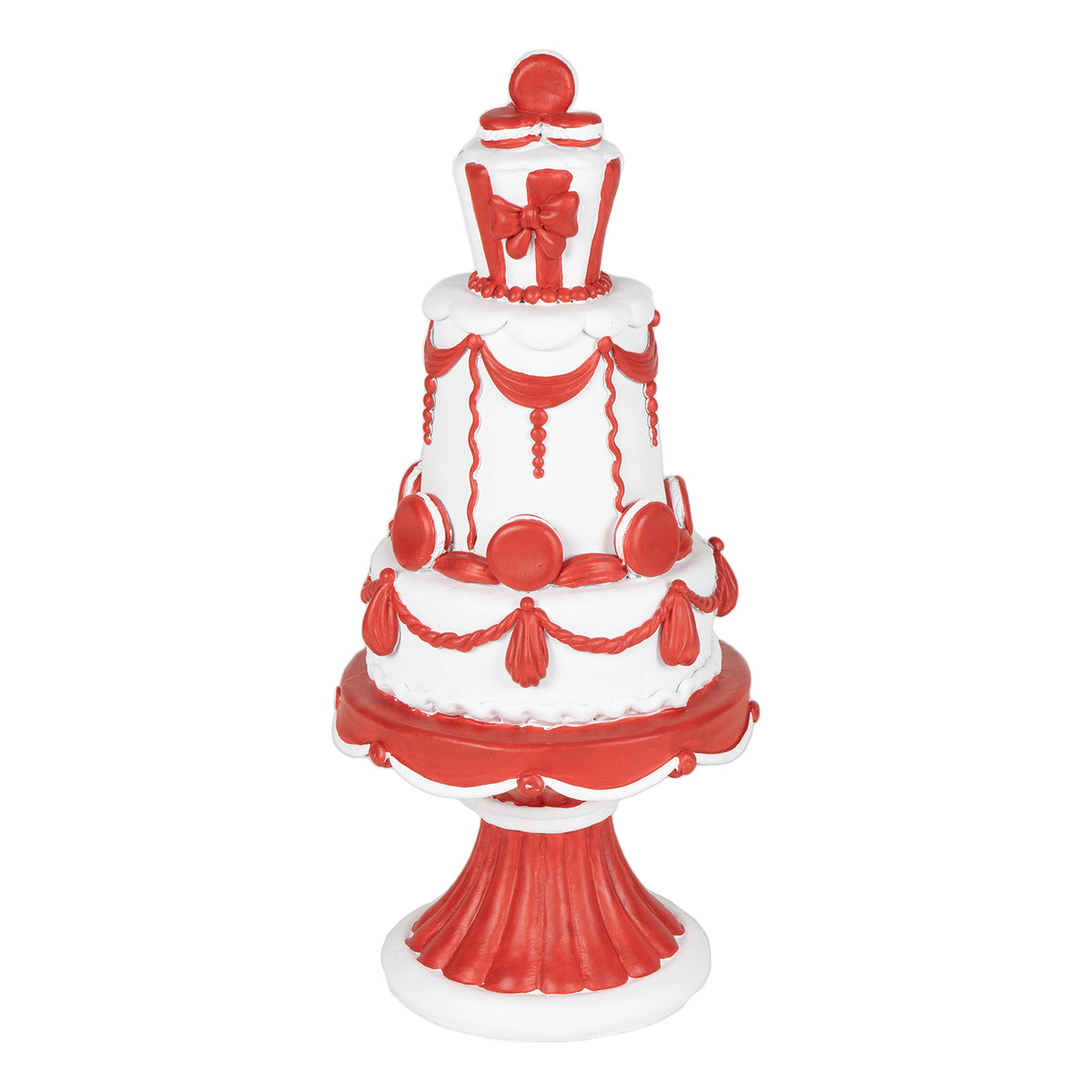 DECORO TORTA ROSSA/BIANCA D.14X31CM RES