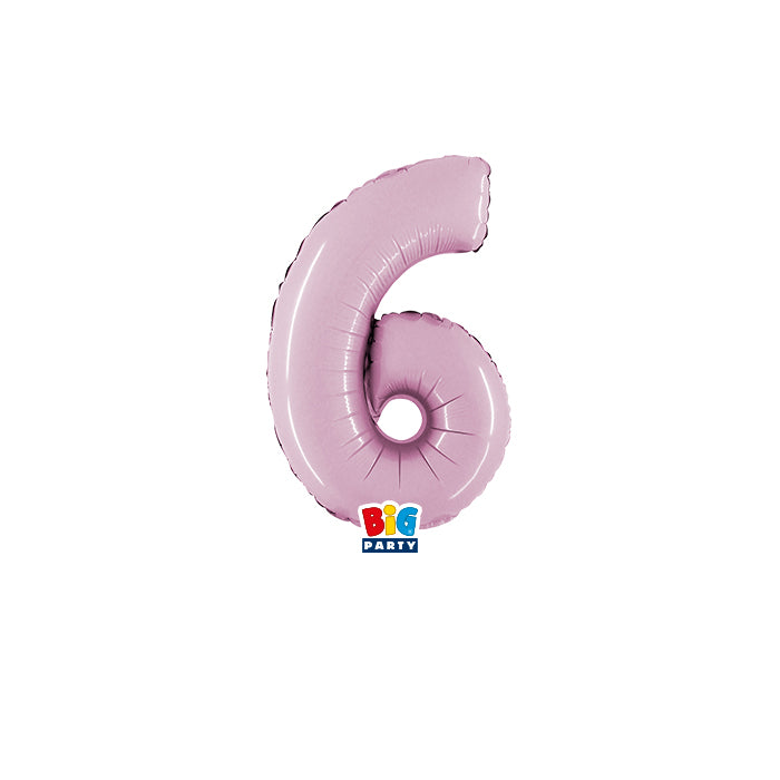 Pall. Mylar Numero 6 cm.36 (14") Rosa