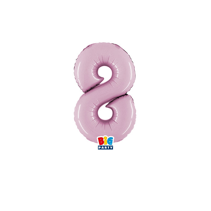 Pall. Mylar Numero 8 cm.36 (14") Rosa