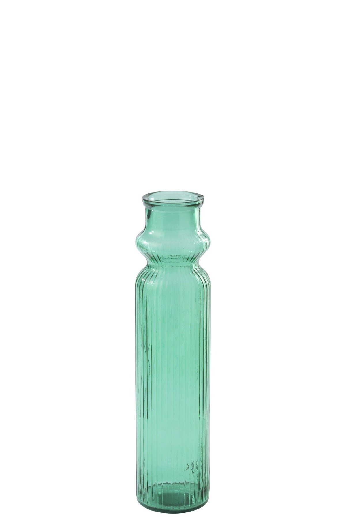 VASO RIGATO VETRO SMERALDO (18x18x76,5c