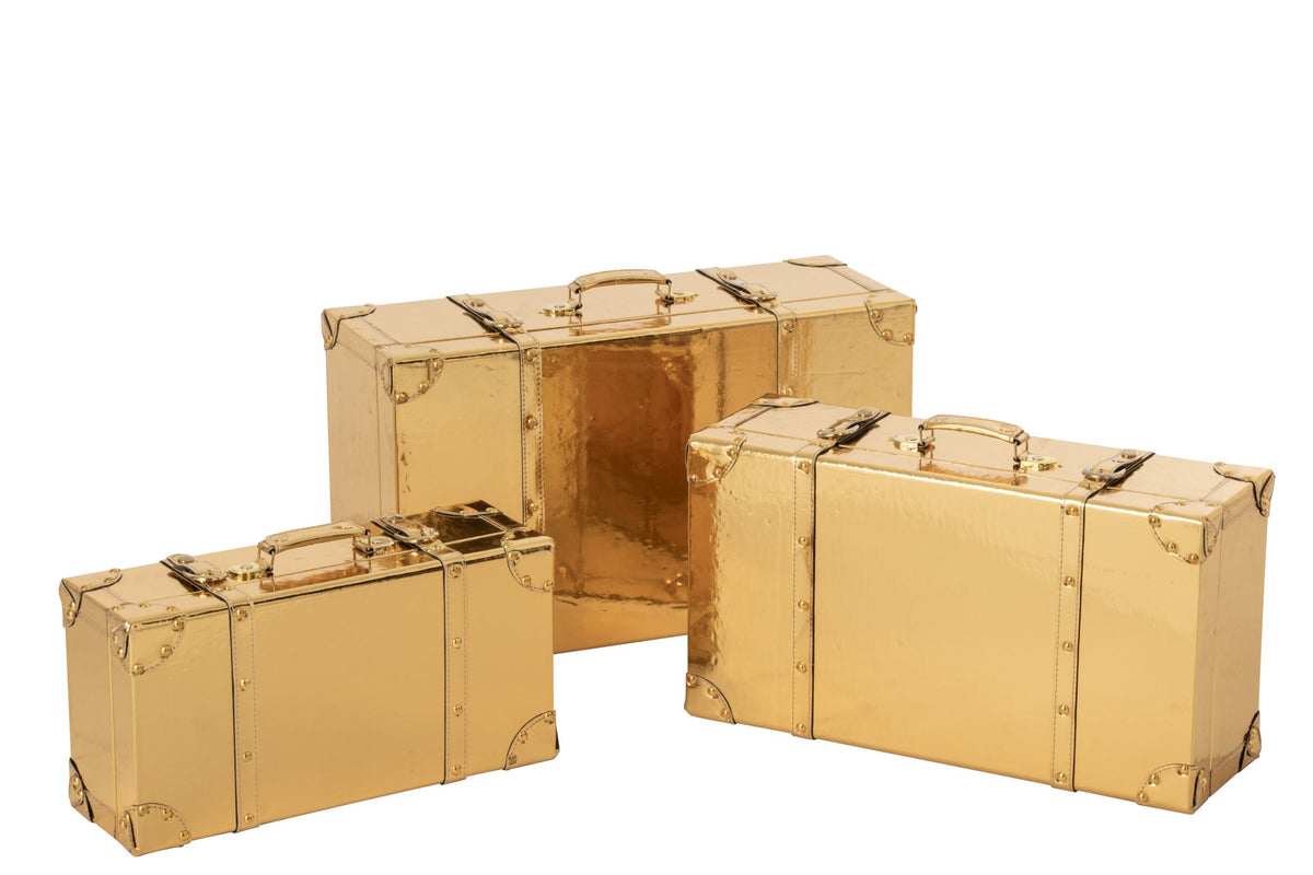 S/3 SCATOLA LUCIDO MDF ORO (60x35x22cm)