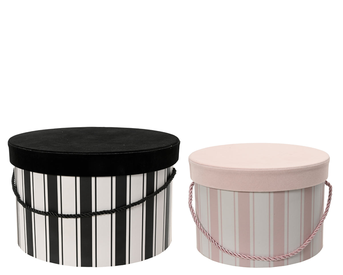 Giftbox karton round flock stripes fsc r