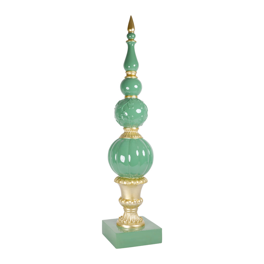 PUNTALE VERDE/ORO D.26X125CM RESINA