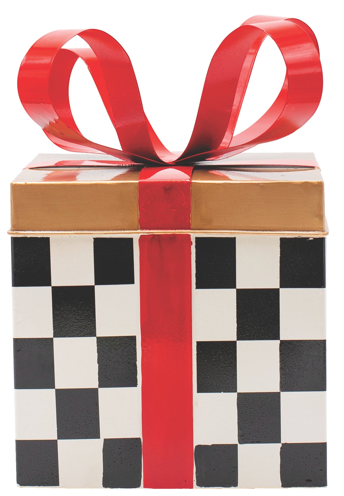 METALLIC GIFT BLACK PLAID WITH RED 25.5c