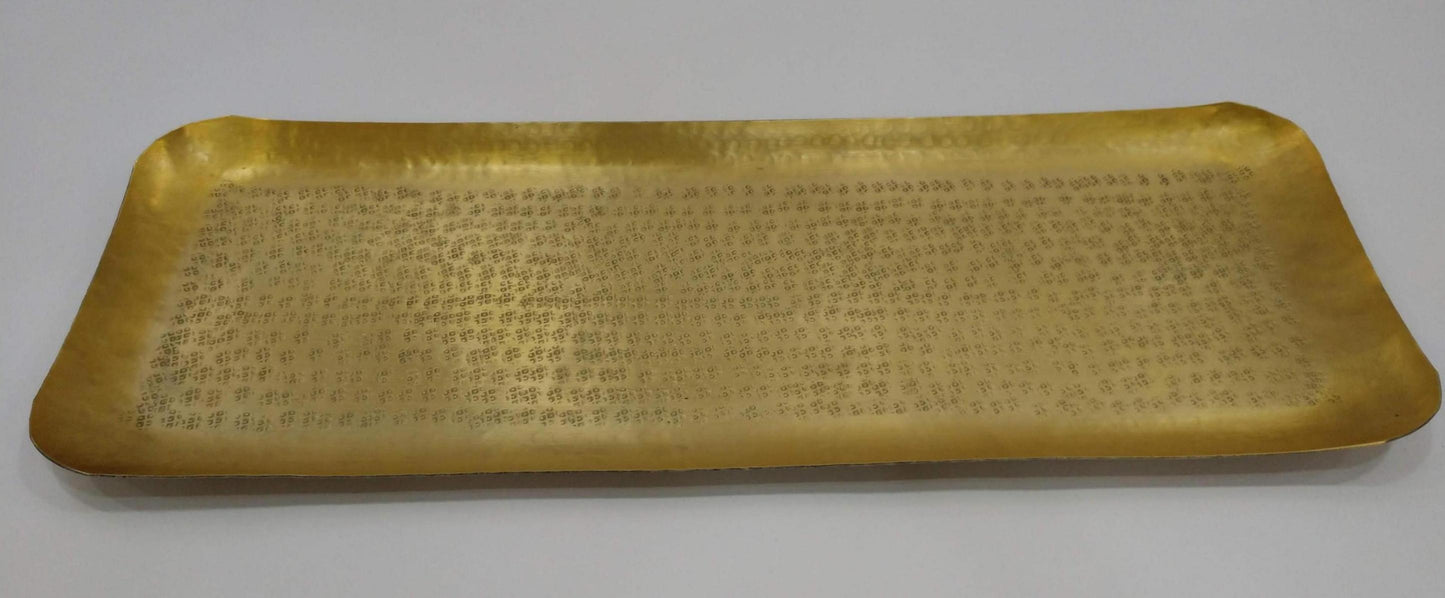 AL.-TRAY "HAMMERED" 60X20CM GOLD