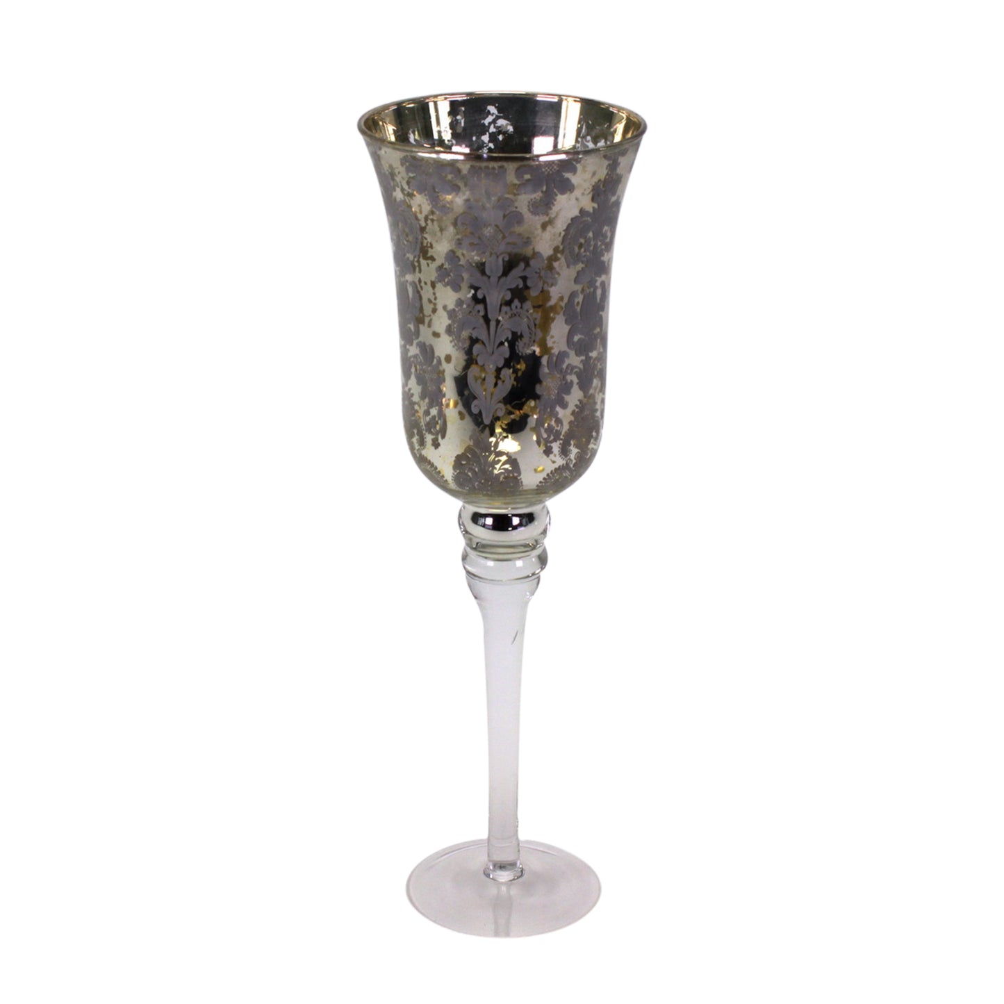 CANDLE HOLDER "FLEUR" ON BASE,CHAMPAGNE