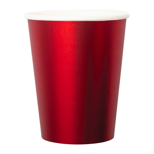 CF.8 BICCHIERI CARTONCINO ROSSO SATINAT