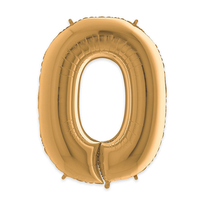 PALLONCINI MYLAR NUMERO 0 CM.102 (40") ORO