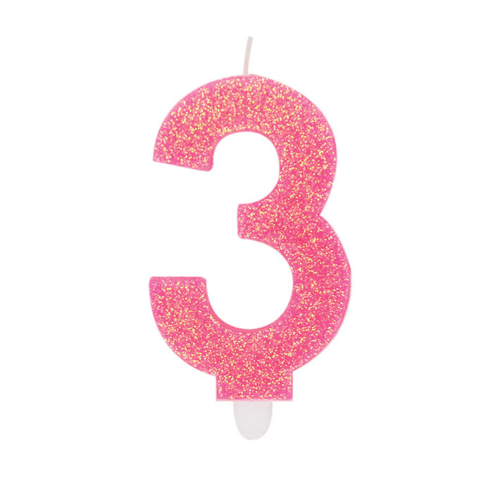NUM. 3 DI CERA SWEETY FUXIA GLITTER