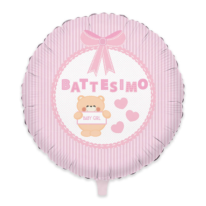 PALLONCINI MYLAR FORMA CM.45 BATTESIMO ROSA