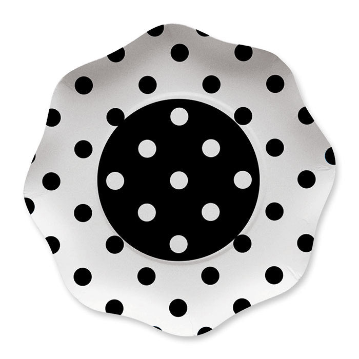 10 PIATTI CM.23 POIS NERO