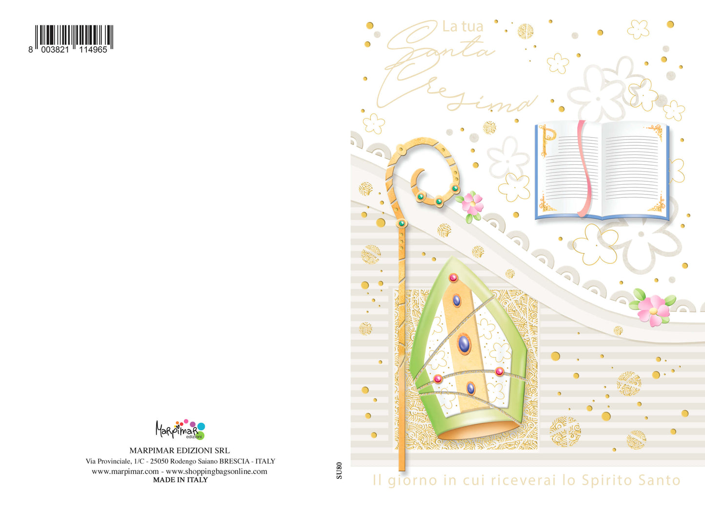 BIGLIETTO CRESIMA P/SOLDI C/GLITTER