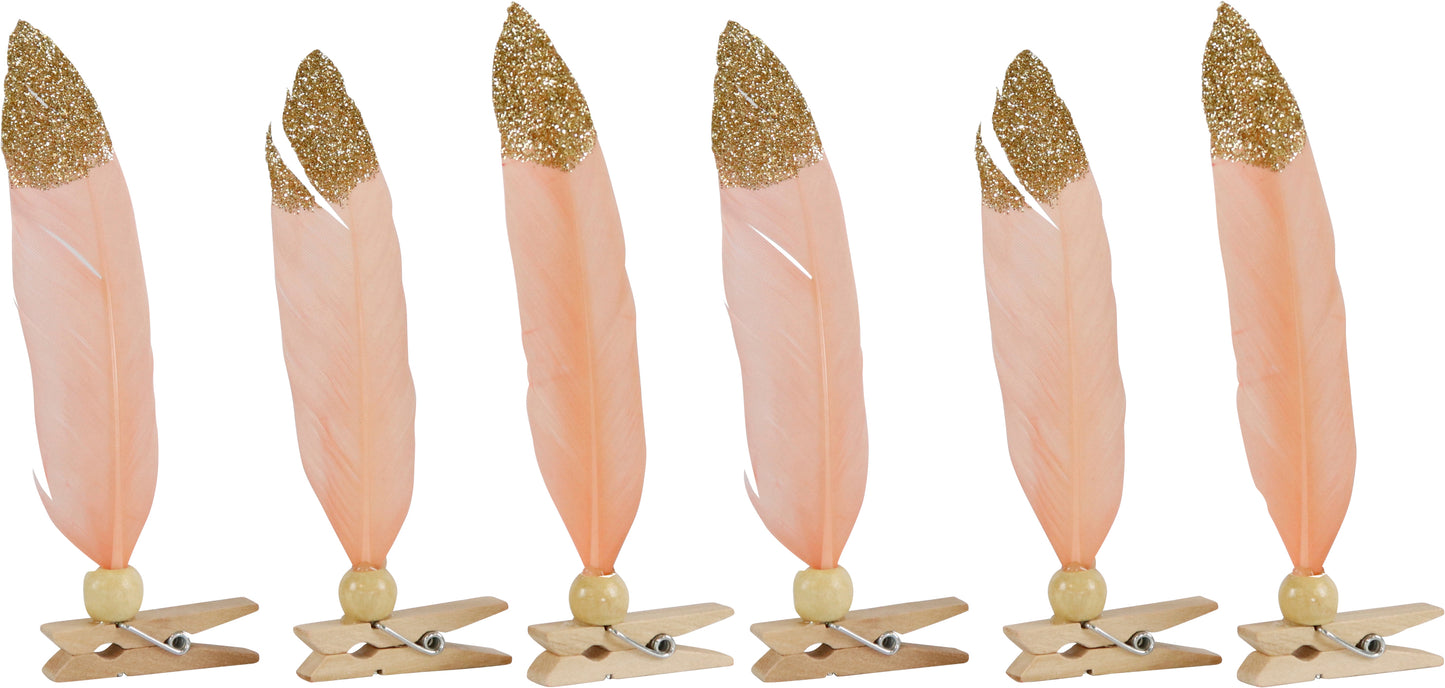 PIUME CON MOLLETTA "BLUSH"