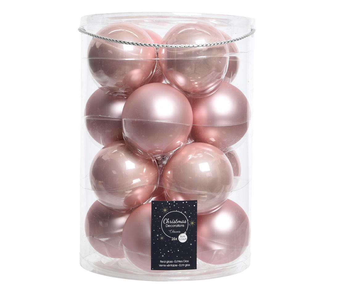 SFERE DI VETRO LUCIDE-OPACHE ROSA CIPRIA