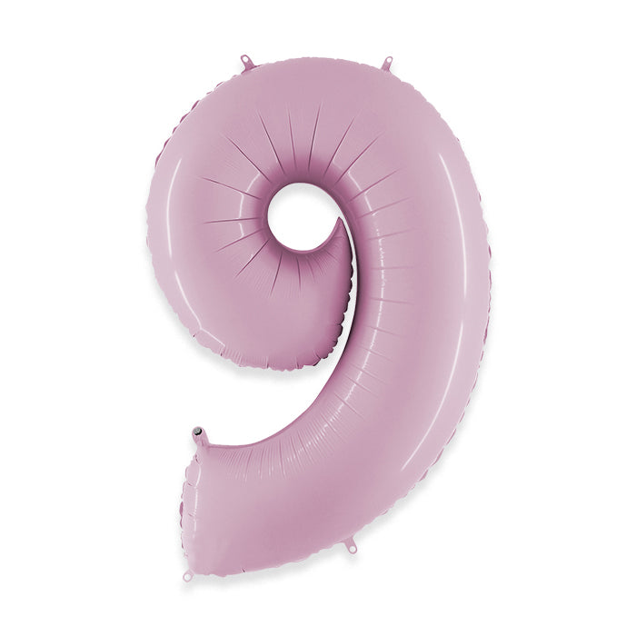 PALLONCINI MYLAR NUMERO 9 CM.102 (40") ROSA
