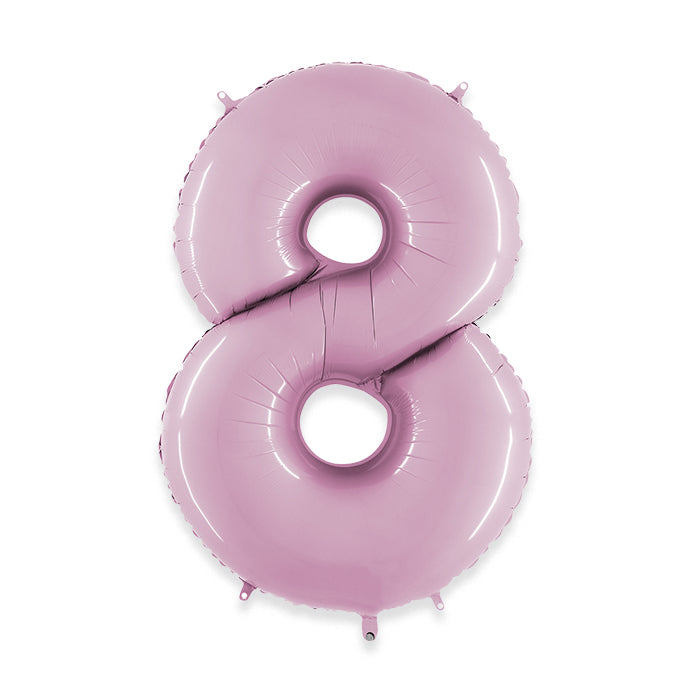 PALLONCINI MYLAR NUMERO 8 CM.102 (40") ROSA