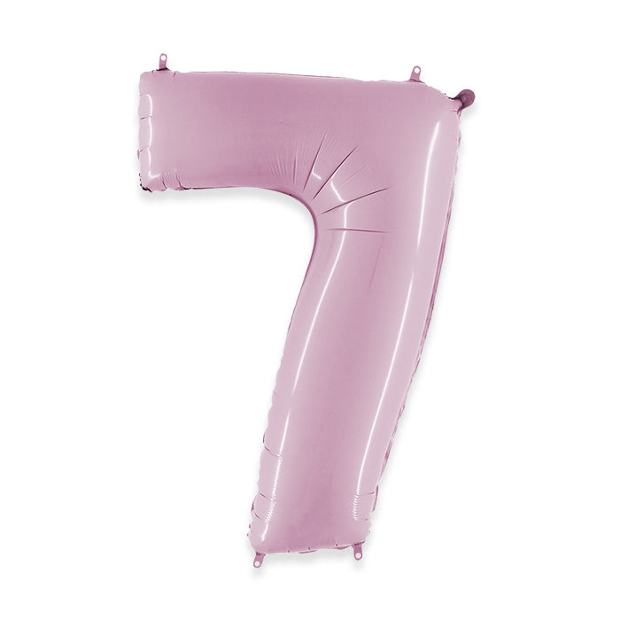 PALLONCINI MYLAR NUMERO 7 CM.102 (40") ROSA