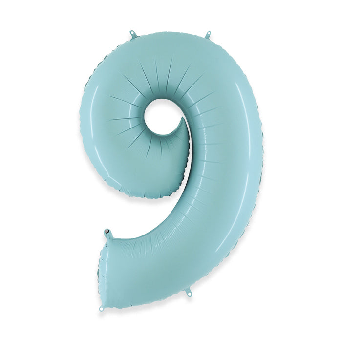 PALLONCINI MYLAR NUMERO 9 CM.102 (40") CELEST