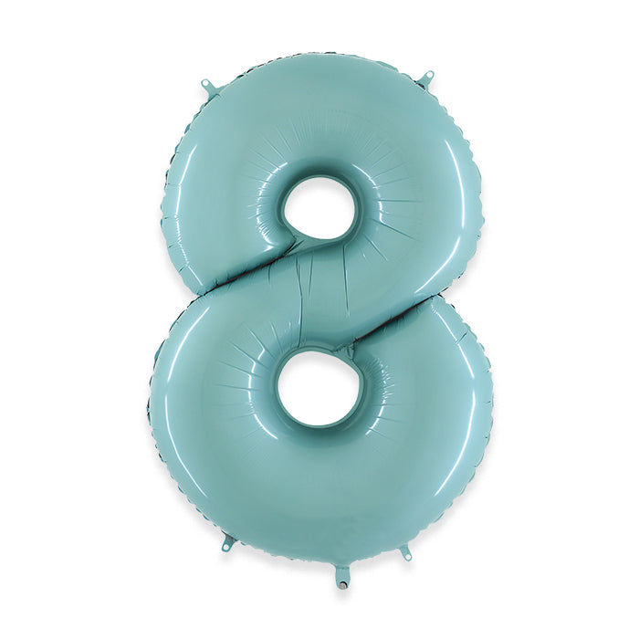 PALLONCINI MYLAR NUMERO 8 CM.102 (40") CELEST