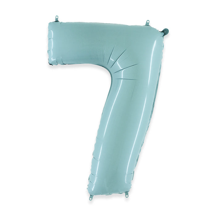PALLONCINI MYLAR NUMERO 7 CM.102 (40") CELEST