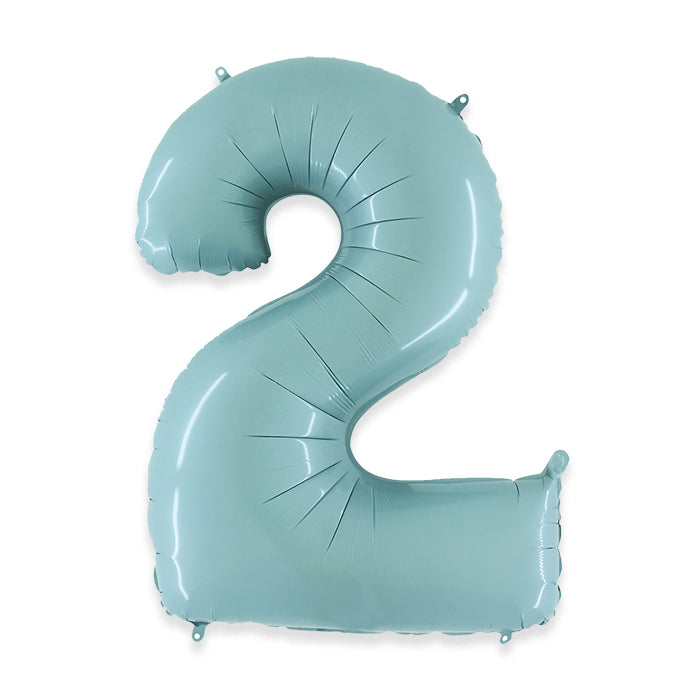 PALLONCINI MYLAR NUMERO 2 CM.102 (40") CELEST