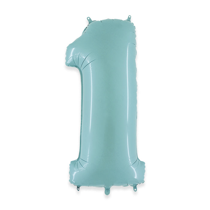 PALLONCINI MYLAR NUMERO 1 CM.102 (40") CELEST
