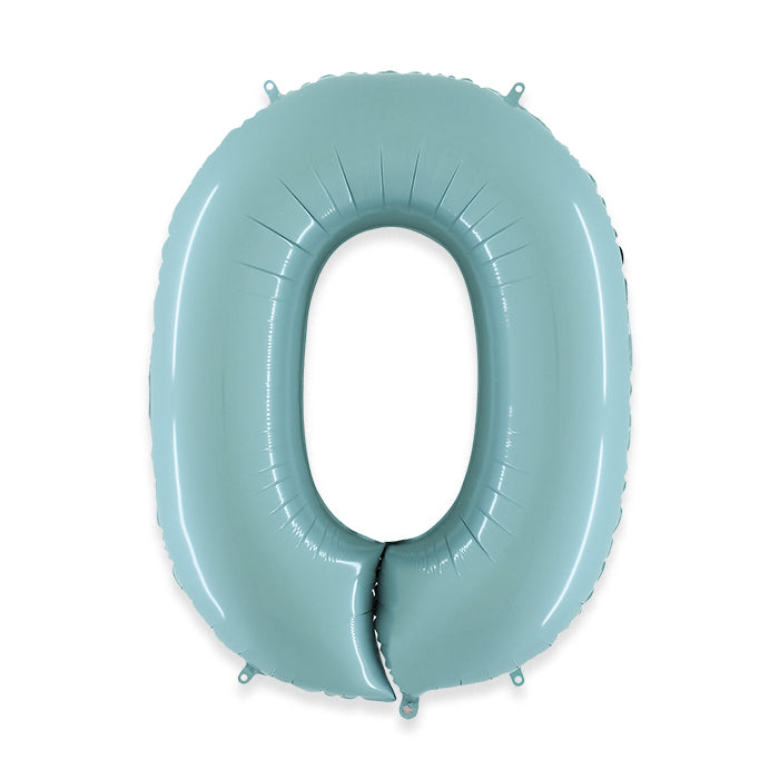 PALLONCINI MYLAR NUMERO 0 CM.102 (40") CELEST