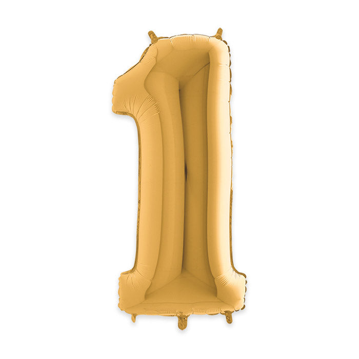PALLONCINI MYLAR NUMERO 1 CM.102 (40") ORO